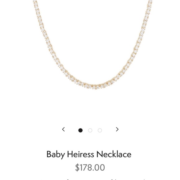 *SOLD* Baby Heiress Tennis Necklace 15" Gold|White Diamondettes - Picture 10 of 10